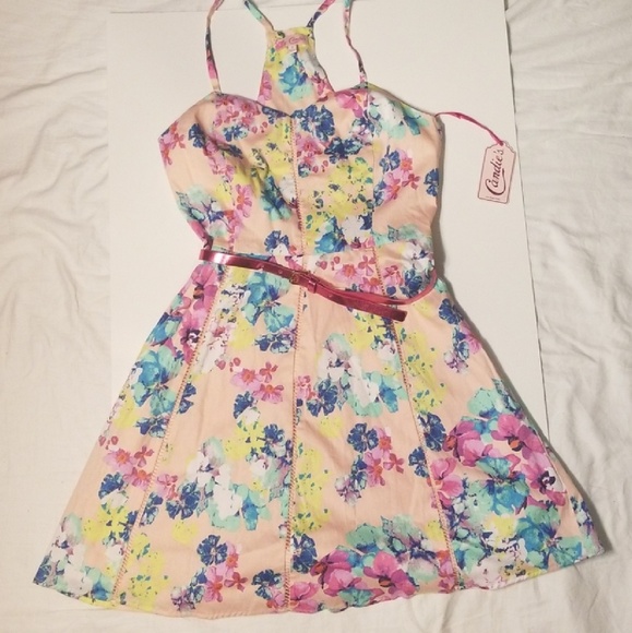 Candies Belted Floral Print Spring / Easter Dress - Picture 5 of 5